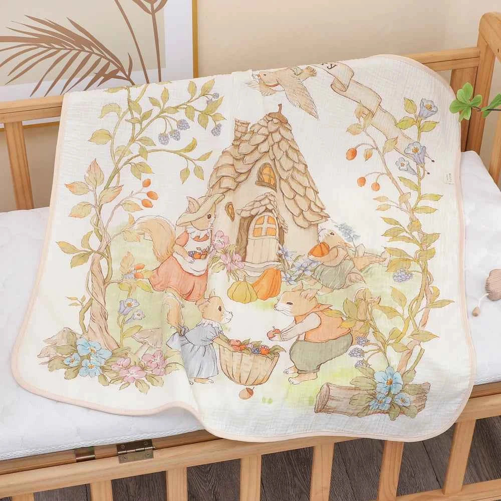 Newborn baby bath towel pure cotton gauze bath towel Class A soft children's blanket absorbent newborn baby blanket