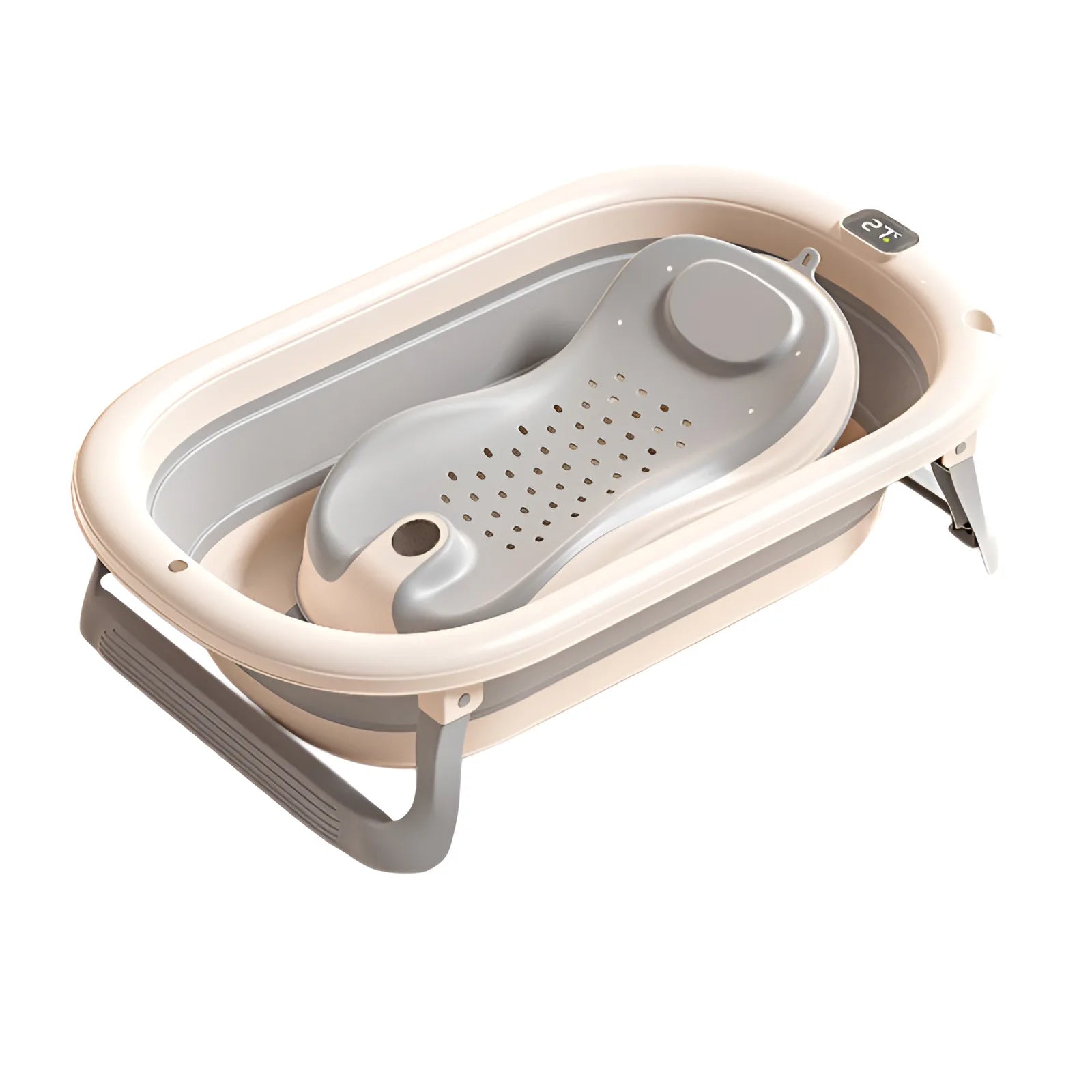 Foldable Baby Bathtub, Safe and Portable Bathing Solution for Infants and Toddlers, Suitable for 6-12 Months, Easy